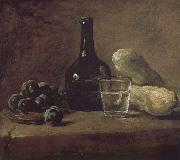 Jean Baptiste Simeon Chardin Lee s basket with glass bottles and cups cucumber oil